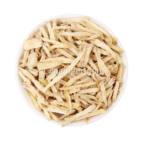 Tiras pequenas de gengibre de rizoma de Yunnan desidratadas